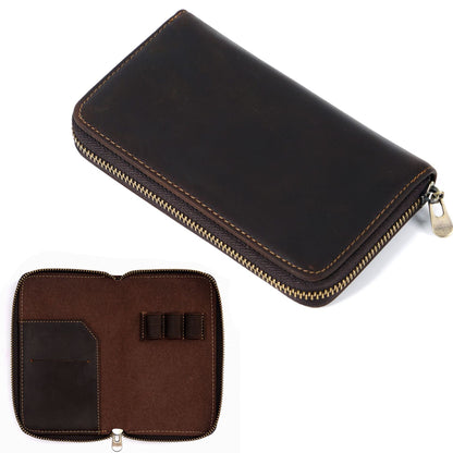 Three-pack Zippered Cowhide Pencil Case
