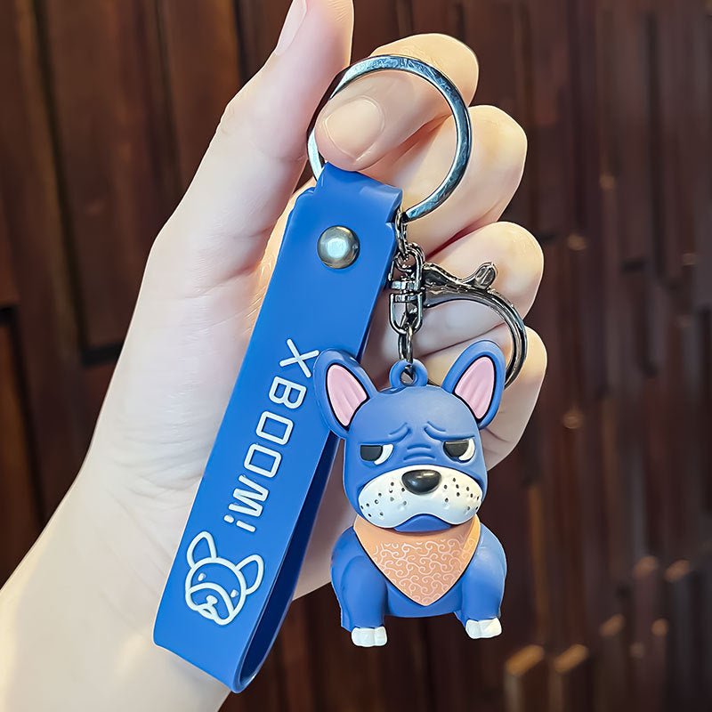 Bulldog Silicone Keychain