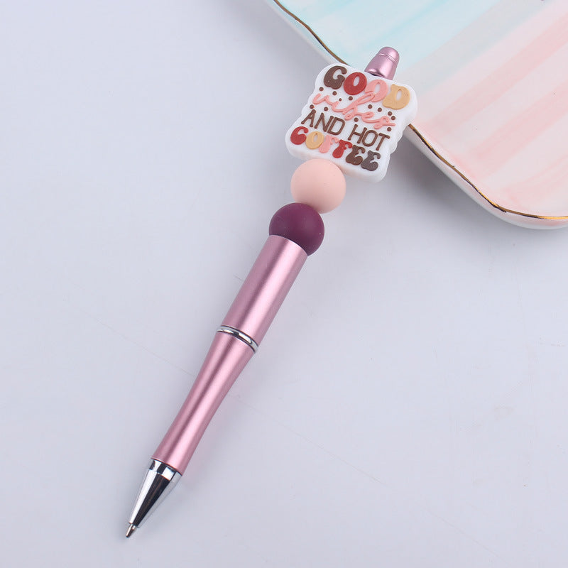 Beaded Pens DIY Coffee Cup Silicone Teether Handmade
