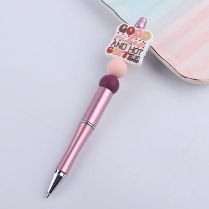 Beaded Pens DIY Coffee Cup Silicone Teether Handmade
