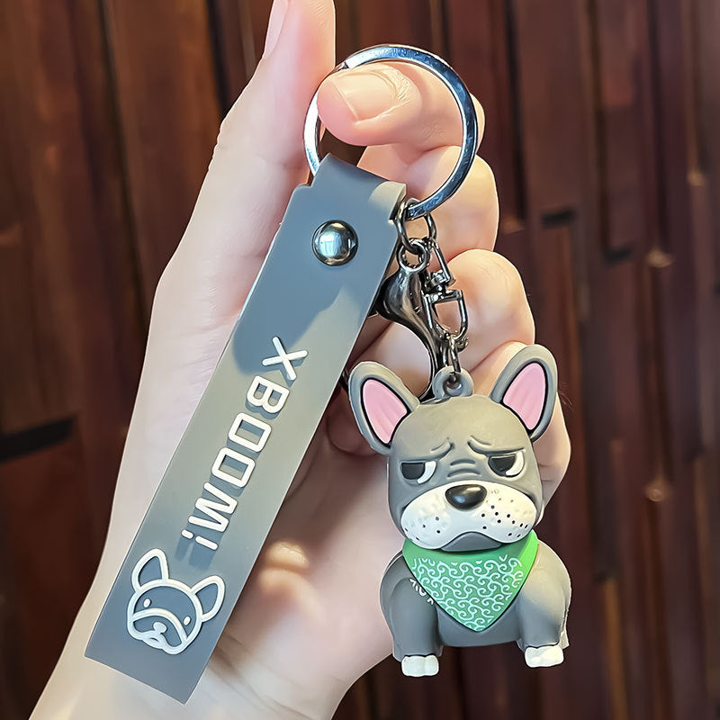 Bulldog Silicone Keychain