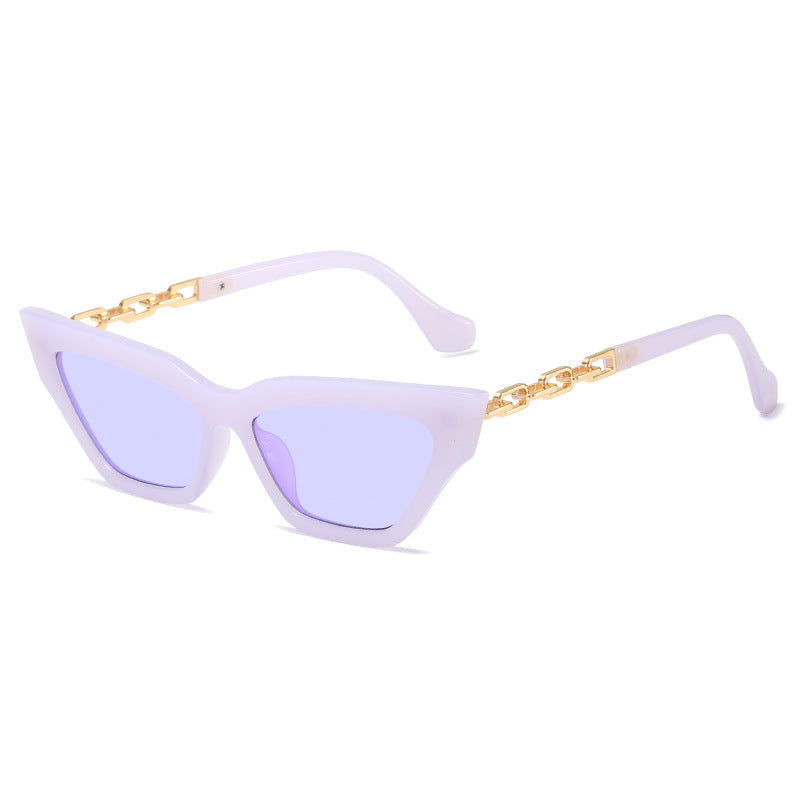 Fashion Universal Sunglasses Personality Versatile Street Shooting Female Small Face Temperament Chain Foot Sunglasses Wholesale