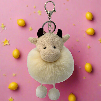Cute Cow Plush Keychain