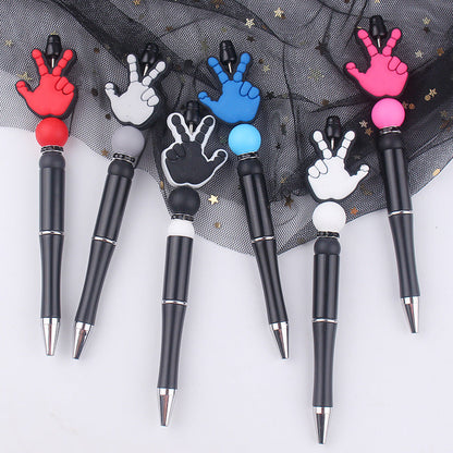 Beaded Pens DIY Handmade Palm Silicone Beads Black