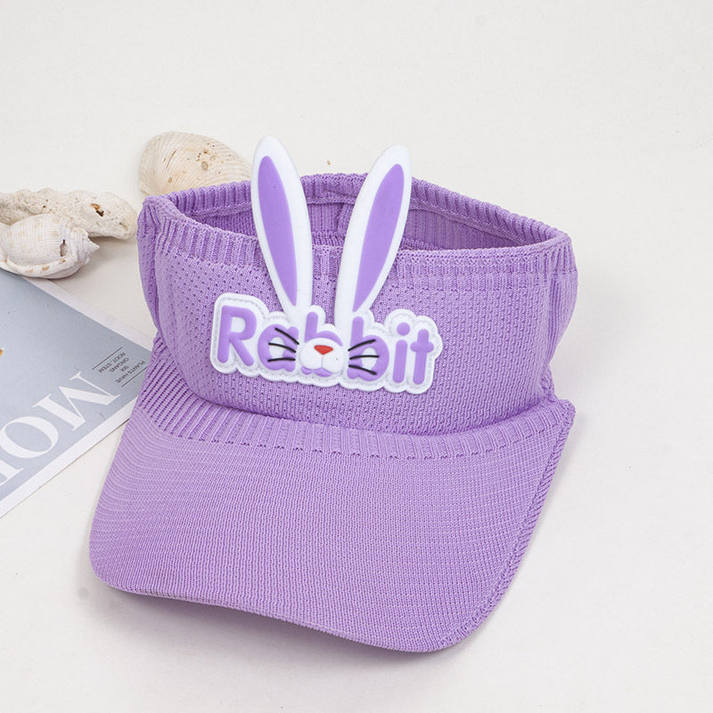 Polyester Rabbit Ear Children's Sun Hat Sunscreen Empty Top Hat