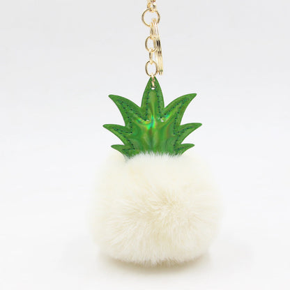 Polyester Pineapple Fur Ball Keychain