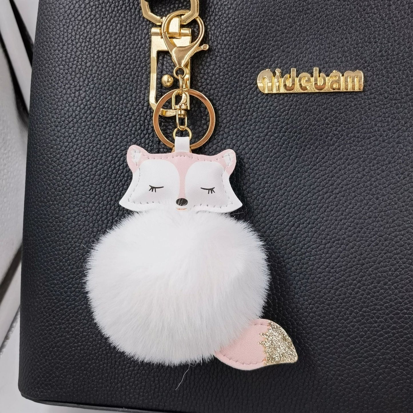 Fox Pu Leather Plush Bag Keychain