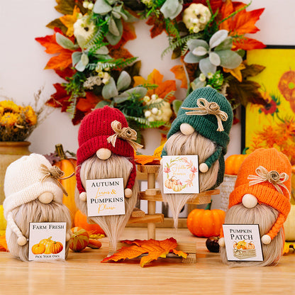 Doll Country Dwarf Orange Thanksgiving Autumn Polyester Ornaments