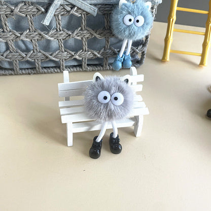 Cute Cartoon Plush Doll Small Briquette Keychain