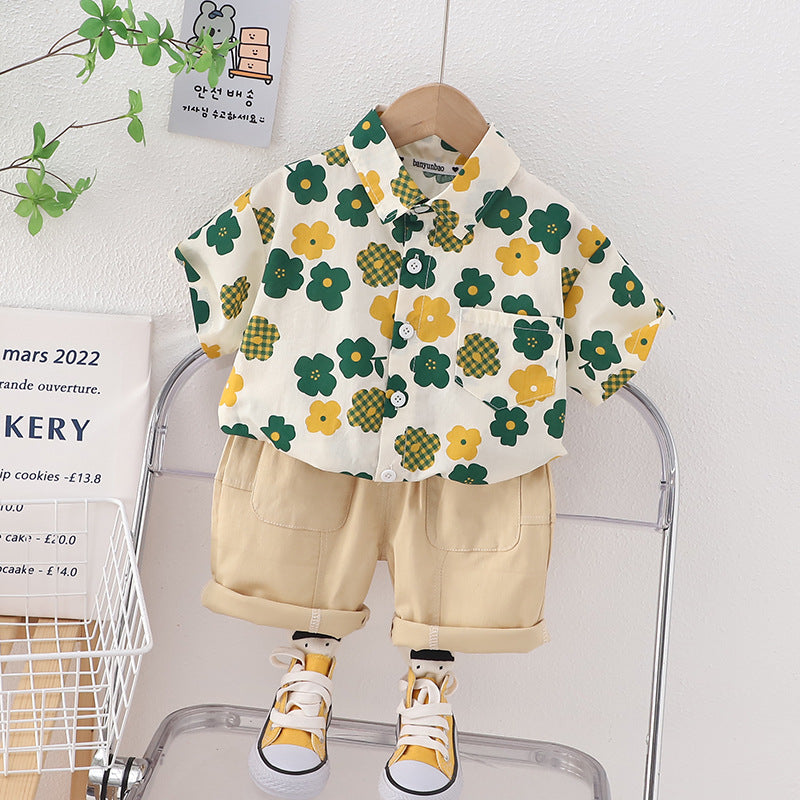 Boys' Summer Split Cotton Two-piece Set