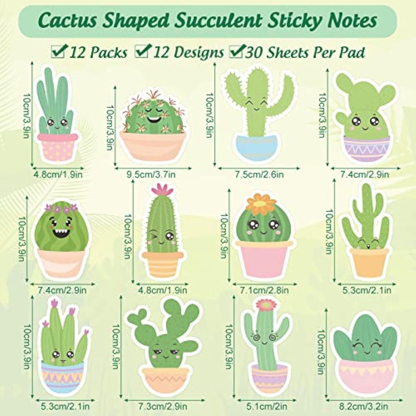 Green Cactus Sticky Notes