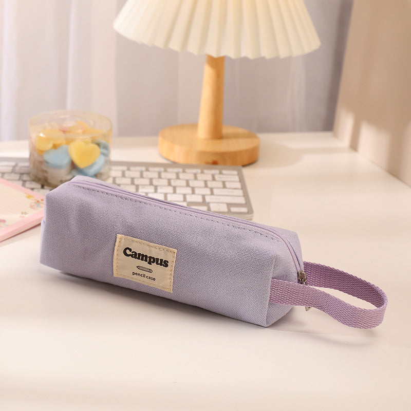 Simple Canvas Large Capacity Pencil Case