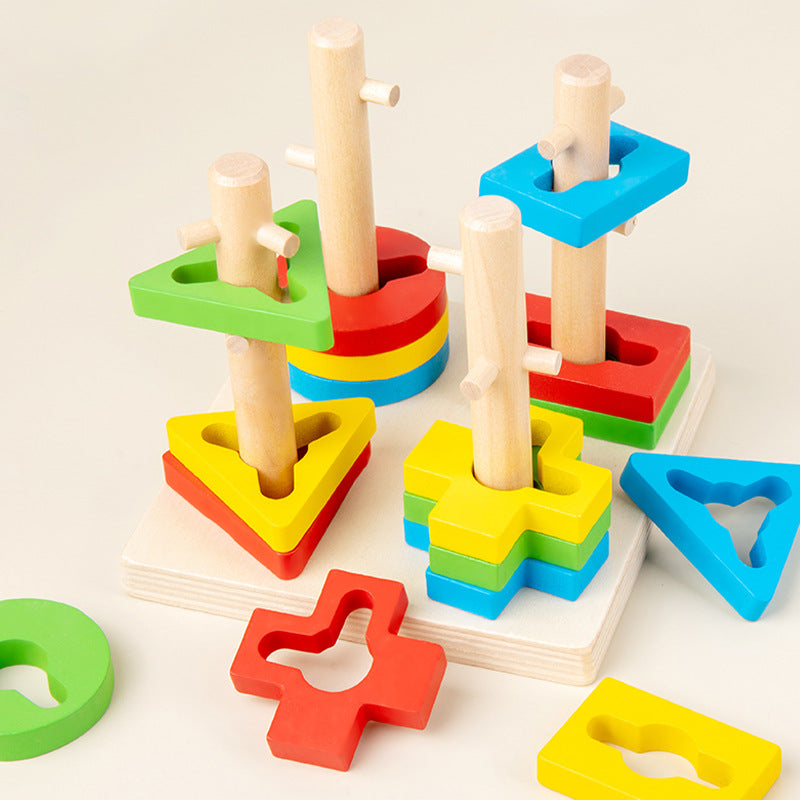 Wholesale Cognitive Children Montessori Early Education Training Color Matching Fun Folding Music Building Blocks