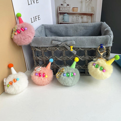 Cute Stupid Plush Ice Cream Keychain