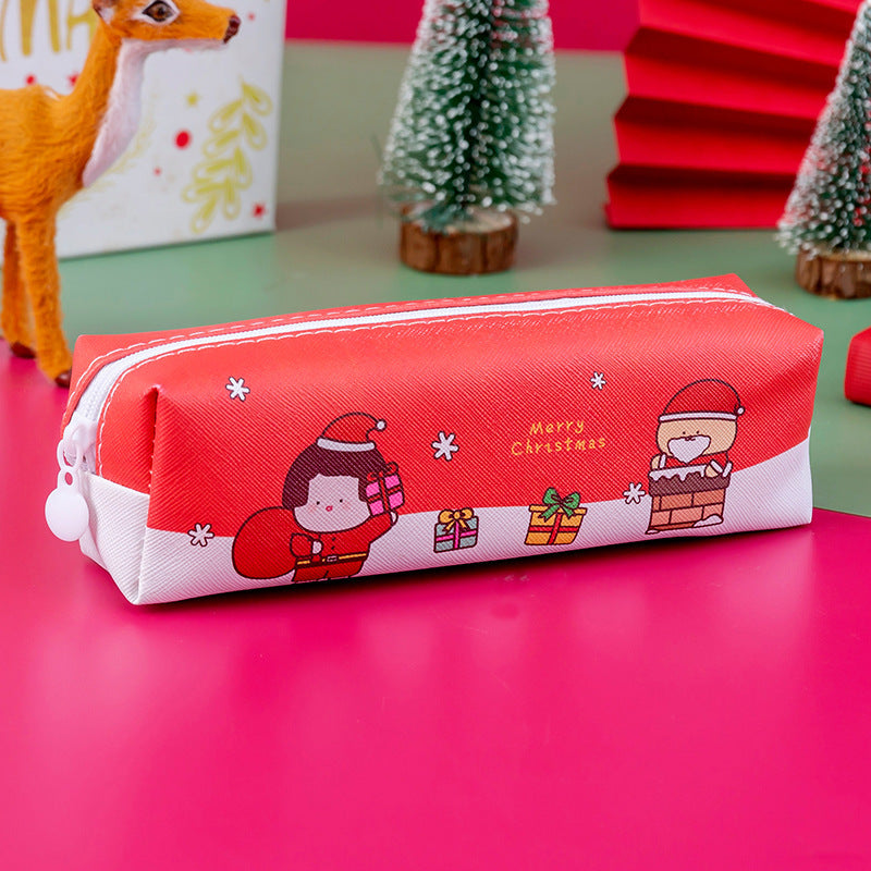 PU Cartoon Christmas Pencil Bags