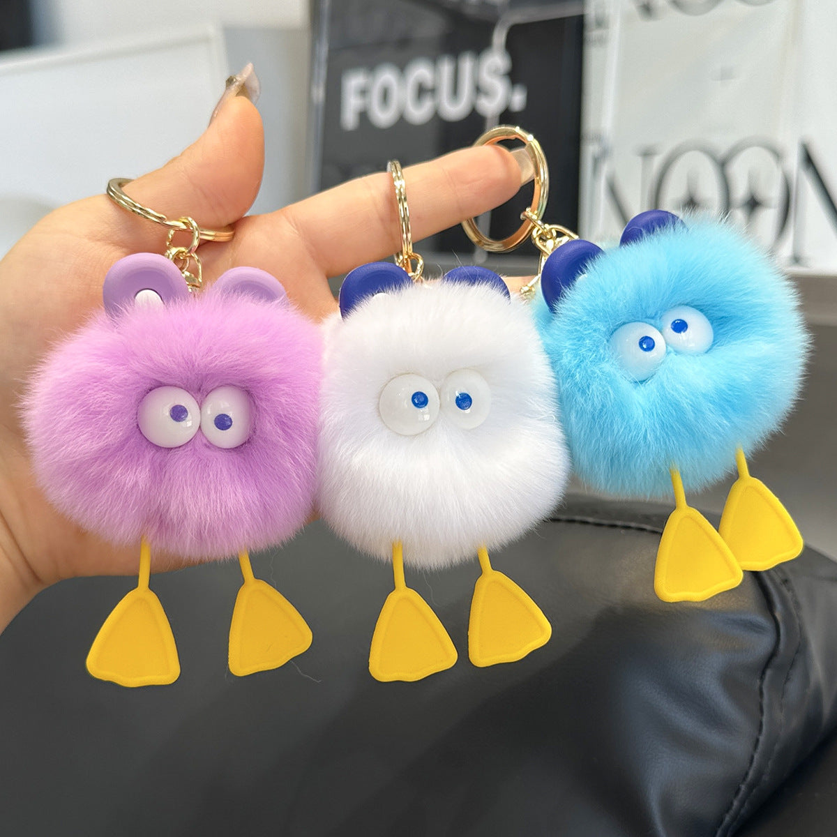 Duck Plush Ball Keychain