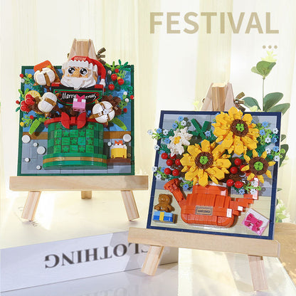 Christmas 3D Prints, Roses, Sunflowers, Building Blocks, Flower
