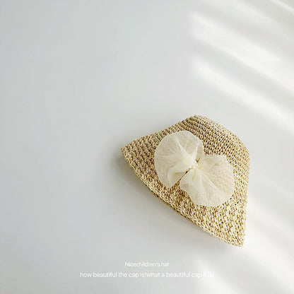 Children's Empty Straw Hat with Bow