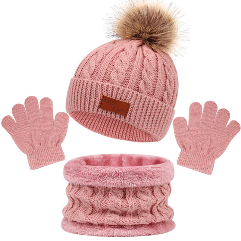 Wholesale Acrylic Variegated Children's Hats, Scarves, Gloves, Three Piece Set