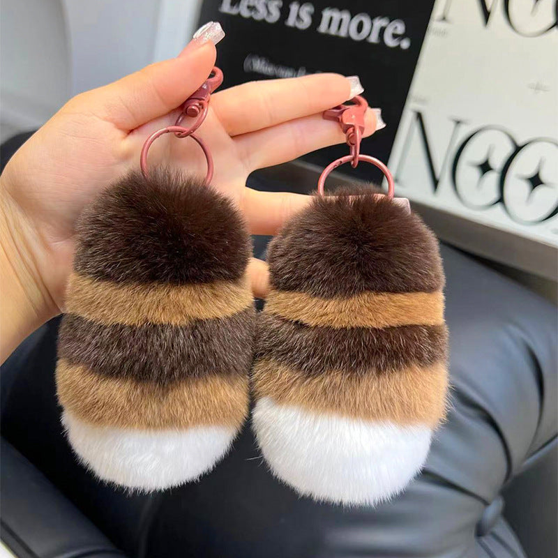 Raccoon Tail Plush Keychain