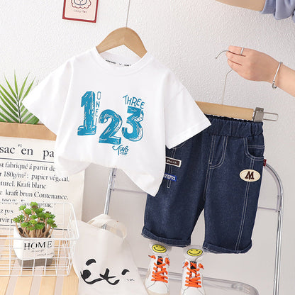Kids Numbers Short Sleeve Baby Clothes