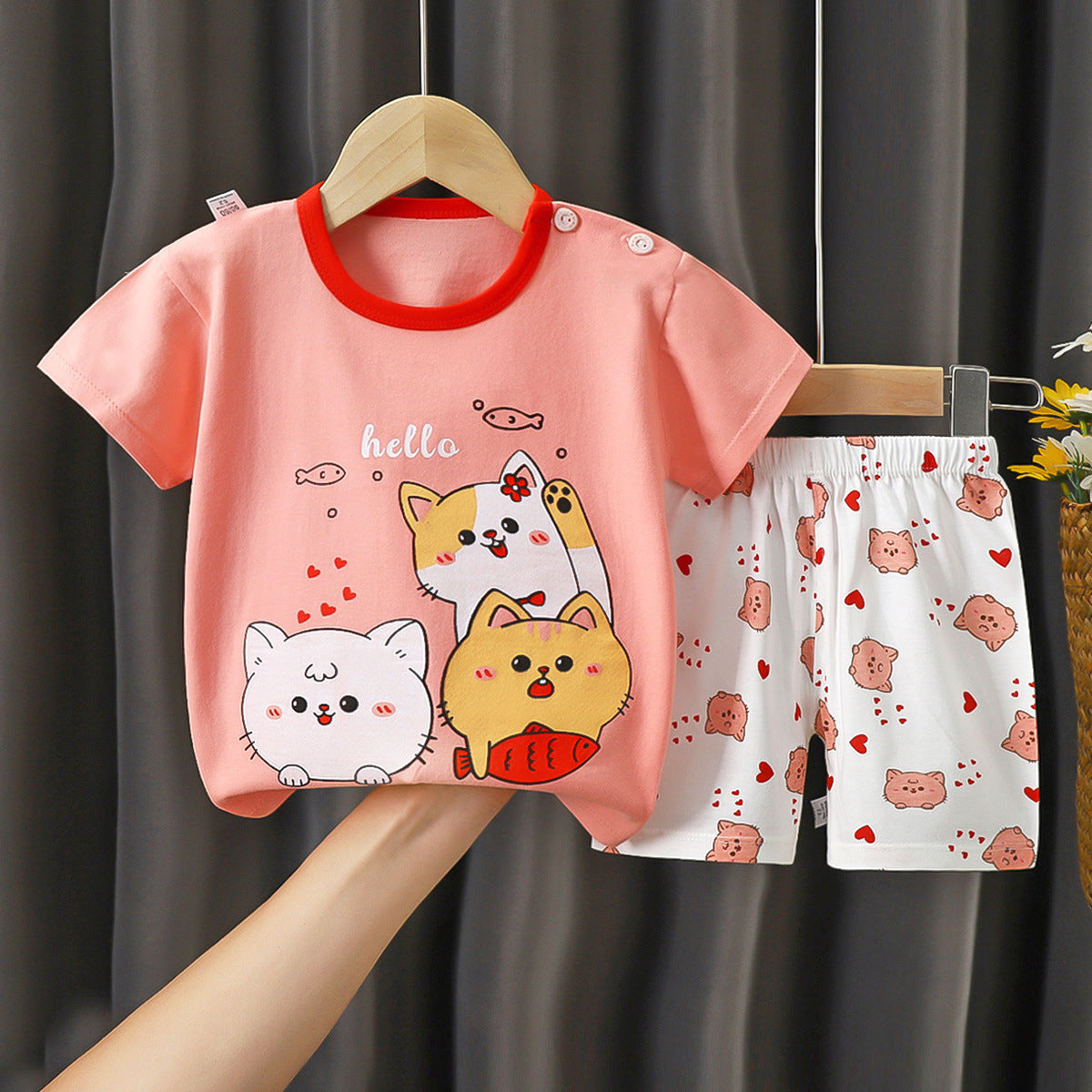 Wholesale Short Sleeve Suit Cotton Baby Clothes