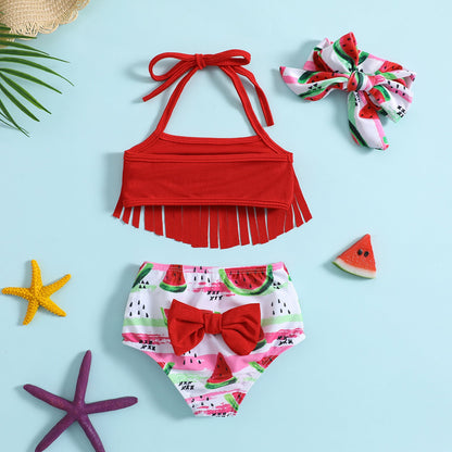 Toddler Suspenders Swimsuit Set Polyester Baby Clothes