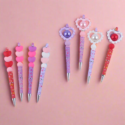 Beaded Pens Valentine's Day Love Silicone Handmade Beaded