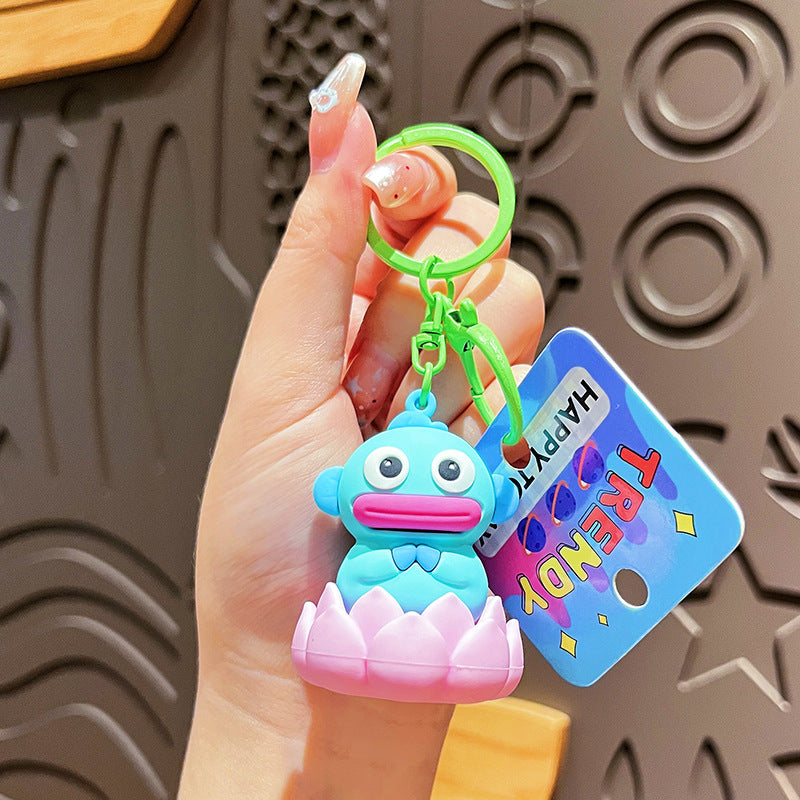 Cartoon Lotus Fish PVC Soft Glue Keychain