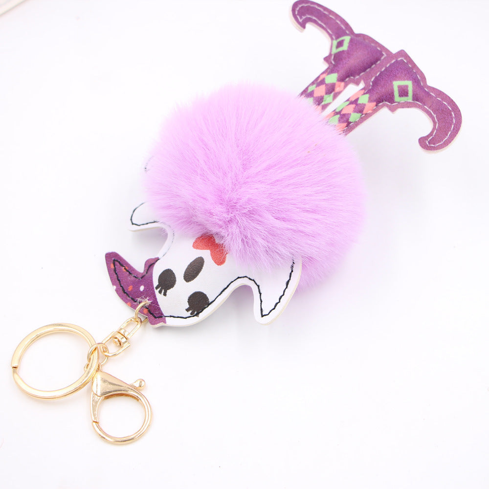 Creative Halloween Ghost Clown Plush Ball Keychain