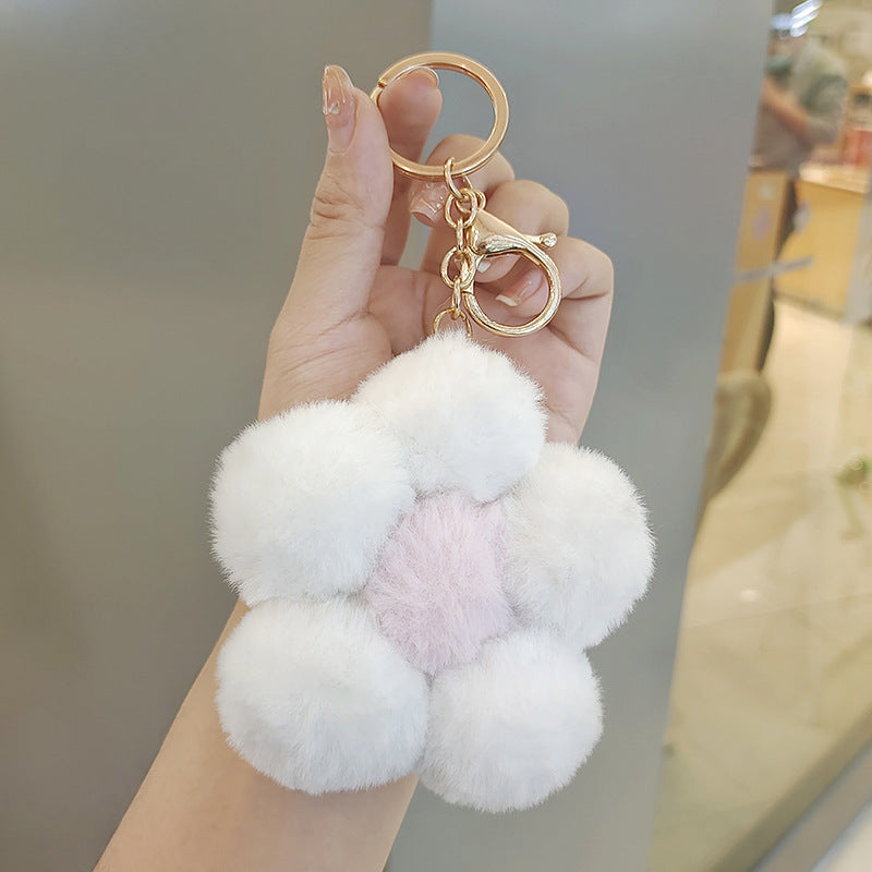 Flower Plush Keychain