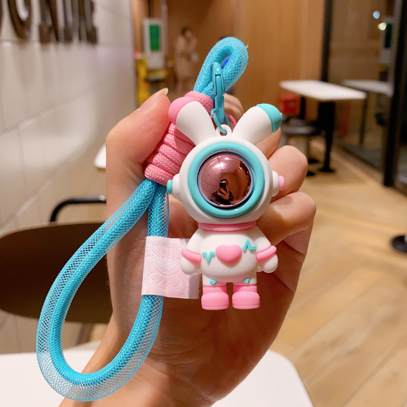 Cartoon Astronaut Love Rabbit PVC Keychain Cute Keychain