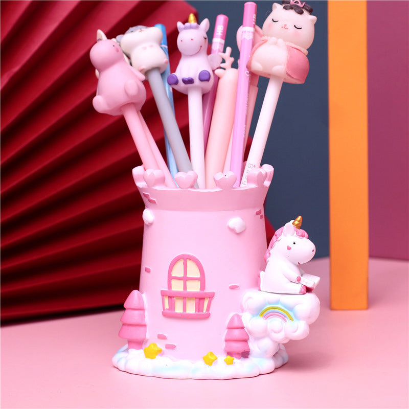 Rabbit Carrot Resin Ornament Pen Holders