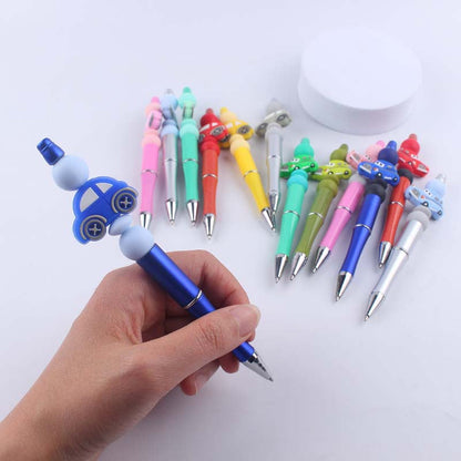 Cartoon Car Silicone Handmade Beaded Ballpoint Pen