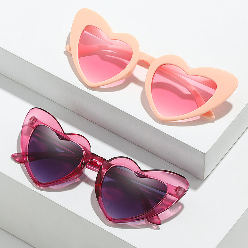 Children's Retro Personality Love Style Anti-ultraviolet Sunglasses
