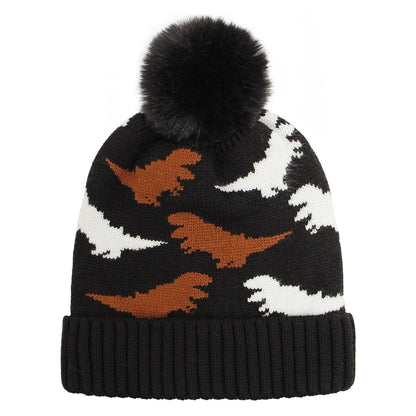 Wholesale Baby Knitted Hat Dinosaur Jacquard Acrylic Knitted Hat