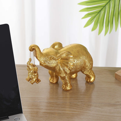 Mother's Day Cartoon Cradle Elephant Resin Ornaments