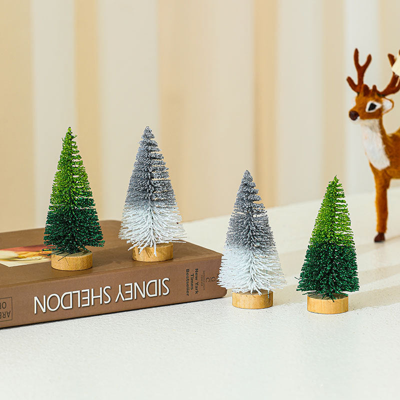 4PCS 10cm*4.5cm Mini Cedar Christmas PVC Ornaments