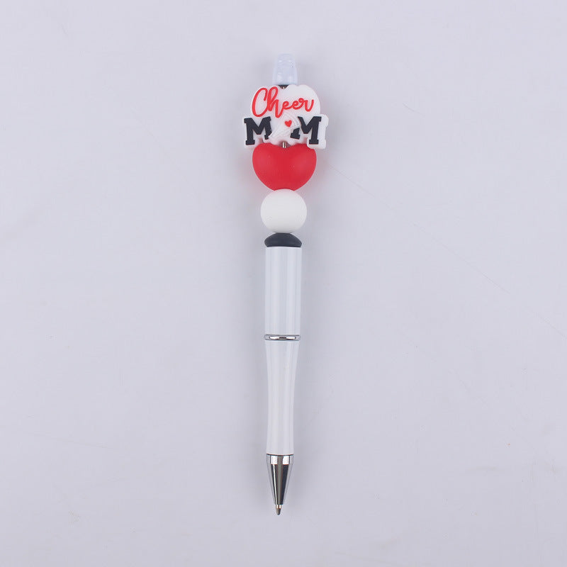 Cartoon Pattern Mother Series Silicone Beaded Ballpoint Pen