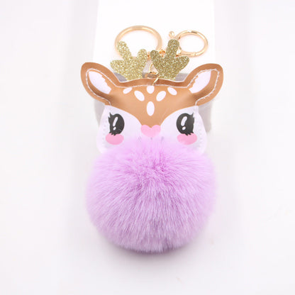 Christmas Cute Fawn Plush Keychain