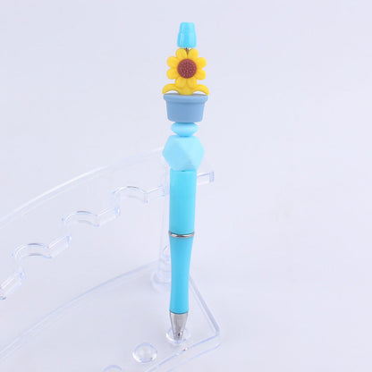 Handmade Bead Pen Sunflower Silicone Ballpoint Pen