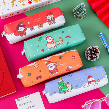 PU Cartoon Christmas Pencil Bags