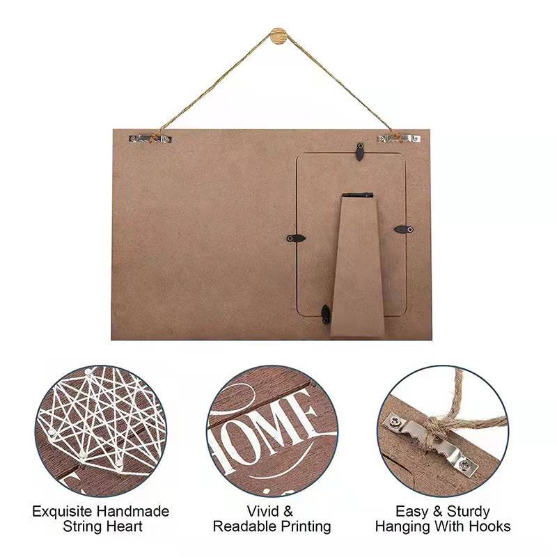 Mother's Day Wooden Heart-shaped Wrapped Thread Photo Frame