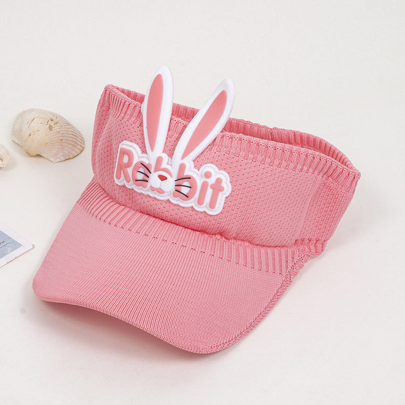 Polyester Rabbit Ear Children's Sun Hat Sunscreen Empty Top Hat