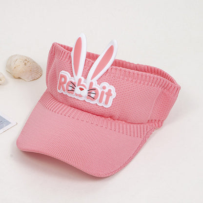 Polyester Rabbit Ear Children's Sun Hat Sunscreen Empty Top Hat