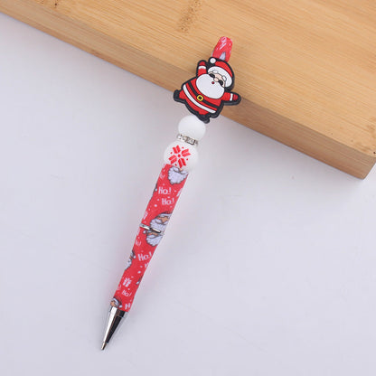 Cartoon Christmas Silicone Handmade Plastic Beaded Pen