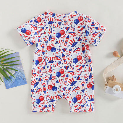 Cotton Children's Independence Day Jumpsuit