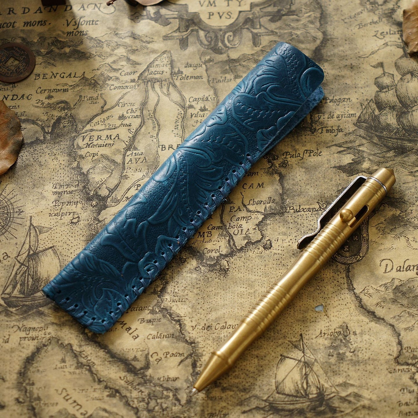 Retro Pure Handmade Head Layer Cowhide Creative Pen Bag