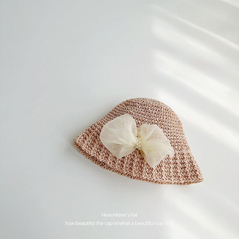 Children's Empty Straw Hat with Bow