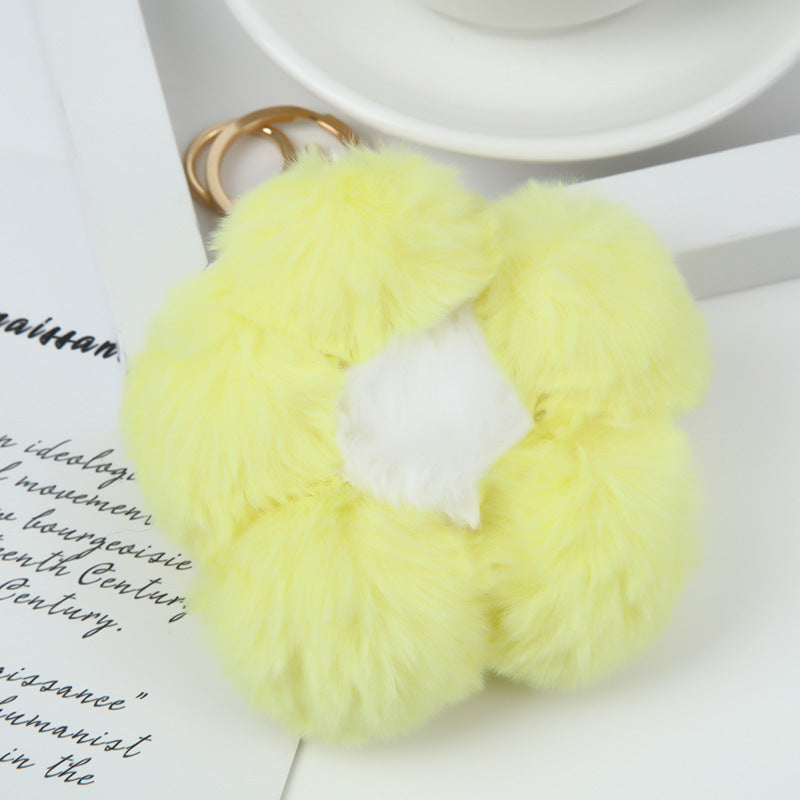 Flower Ball Plush Small Flower Keychain